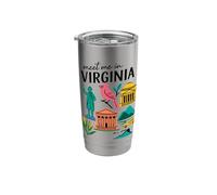 Virginia Doodles Souvenir Travel Vacation Trip State Stainless Steel Insulated Tumbler
