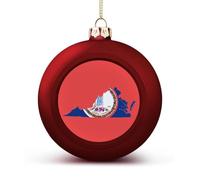 Virginia Flag Map Christmas Balls for Tree Decoration PC Baubles Hanging Ornaments Festive Decor 4PCS