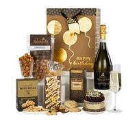 Virginia Hayward Hamper, Happy Birthday To You - Hampers & Gourmet Gifts, Celebrate with Prosecco, Chocolate Cake, Gourmet Popcorn Biscuits & Savoury Treats, Delicious Birthday Gifts for Women and Men