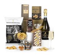 Virginia Hayward Hamper, Let’s Celebrate - Hampers & Gourmet Gifts with biscuits, nuts, cheddar bites, fudge, crisps, decorated chocolate bar and Italian Prosecco, Delicious Gifts