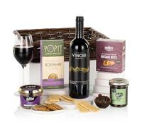 Virginia Hayward Wine Lover’s Hamper with Merlot, Venison Pâté & Artisan Savoury Snacks. Great for a Father's day treat