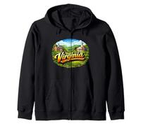 Virginia Historic Valley Landscape Zip Hoodie