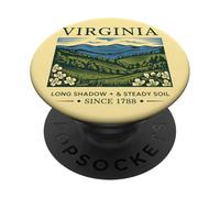 Virginia Landscape Vintage State Pride Nature Illustration PopSockets Adhesive PopGrip