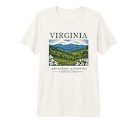 Virginia Landscape Vintage State Pride Nature Illustration Premium T-Shirt