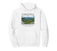 Virginia Landscape Vintage State Pride Nature Illustration Pullover Hoodie