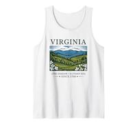 Virginia Landscape Vintage State Pride Nature Illustration Tank Top