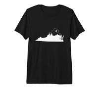 Virginia Map Outline with Skyline USA Premium T-Shirt