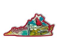 Virginia Metallic Souvenir Magnet, Cardinal and Lighthouse, 2.5-Inch
