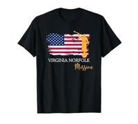 Virginia Norfolk Mission Angel Moroni USA Flag Faith Design T-Shirt