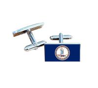Virginia State Flag Cufflinks - USA Patriotic Gift for Men | State Seal Design | Groomsmen Wedding Gift | Gift Box Included | Perfect for Proud Virginians & Collectors