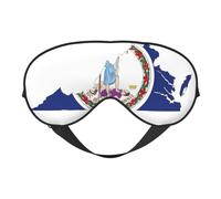 Virginia State Flag Map Print Sleep Mask,Soft Eye Mask with Adjustable Strap for Sleeping, Travel and Relaxation