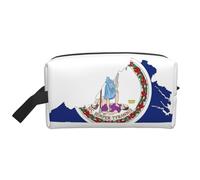 Virginia State Flag Map Print Toiletry Bag for Men Travel Toiletry Bag, Spacious Capacity Cosmetic Bag for Women