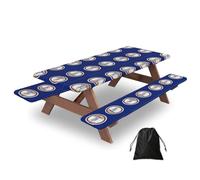 Virginia State Flag Print Camping Essentials Waterproof Camping Table And Bench Cover With Drawstring Bag 183 Cm