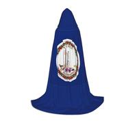 Virginia State Flag Print Hooded Cloak Teens Kids Adults Halloween Gothic Variety Carnival Cosplay Costume
