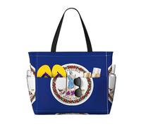 Virginia State Flag Print Large Capacity Travel Bag For Women Beach Tote Bags Duffle Bag,For Travel Gym Vacation