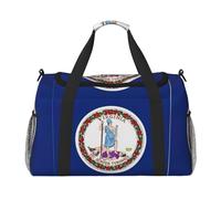 Virginia State Flag Travel Bag, Weekender Bags For Women Men For Outdoor Adventures, Ideal For Camping And Hiking, Black, One Size