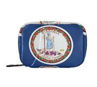 Virginia State Va Flags Blue aid Bag with Detachable Compartments Portable Vitamins Travel case