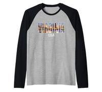 Virginia USA State Vintage City Established Vintage Design Raglan Baseball Tee