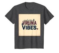 Virginia Vibes: Mountain Love for Outdoor Enthusiasts T-Shirt, Kids, Dark Heather Grey, 4 Years