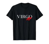 Virgo AF Funny Astrology Horoscope Sign Minimalist Value Graphic T-Shirt, Men, Black, M
