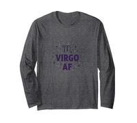 Virgo AF Zodiac Starry Celestial Astrology Lover Gift Long Sleeve T-Shirt, Adult Unisex, Dark Heather Grey, XL