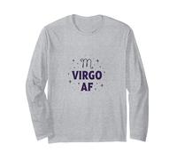 Virgo AF Zodiac Starry Celestial Astrology Lover Gift Long Sleeve T-Shirt, Adult Unisex, Heather Grey, XXL