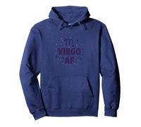Virgo AF Zodiac Starry Celestial Astrology Lover Gift Pullover Hoodie, Adult Unisex, Navy, XL