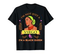 Virgo Black Queen Melanin Queens Virgos August September Value Graphic T-Shirt, Men, Black, L