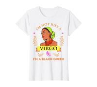 Virgo Black Queen Melanin Queens Virgos August September Value Graphic T-Shirt, Women, White, M