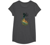 Virgo Earth Sign Goddess Mystical Celestial Art for Women T-Shirt, Girls, Dark Heather Grey, Large