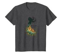 Virgo Earth Sign Goddess Mystical Celestial Art for Women T-Shirt, Kids, Dark Heather Grey, 12 Years