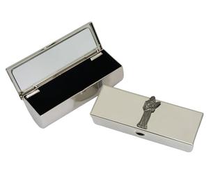 Virgo Maiden Metal Lipstick Case with Mirror Silver Personalised Engraving Gift 387