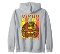 Virgo Queen Zodiac Afro Hair Style Blessed Classy Elegant Zip Hoodie