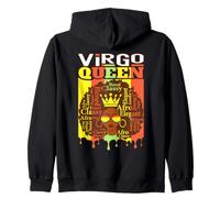 Virgo Queen Zodiac Afro Hair Style Blessed Classy Elegant Zip Hoodie