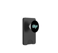 Virgo Retro Script Zodiac Teal PopSockets PopWallet for MagSafe