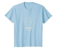Virgo Season Celestial Zodiac Astrology Stargazer Gift T-Shirt, Kids, Baby Blue, 8 Years