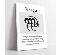Virgo Star Sign Zodiac Astrology Quote Slogan - Canvas Wall Art Print Picture - 20 inch wide x 30 inch high (Frame Depth 30mm)