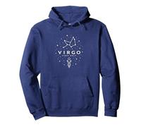 Virgo Vibes Only: Celestial Zodiac Constellation Magic Pullover Hoodie, Adult Unisex, Navy, S
