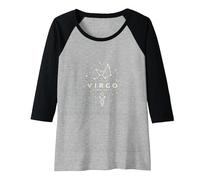 Virgo Vibes Only: Celestial Zodiac Constellation Magic Raglan Baseball Tee, Women, Black/Athletic Heather, XL