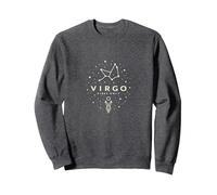 Virgo Vibes Only: Celestial Zodiac Constellation Magic Sweatshirt, Adult Unisex, Dark Heather Grey, XL