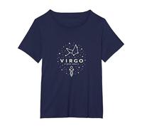 Virgo Vibes Only: Celestial Zodiac Constellation Magic T-Shirt, Women's Plus, Navy, 5X
