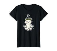 Virgo Zen Cat Astrology Value Graphic T-Shirt, Women, Black, S