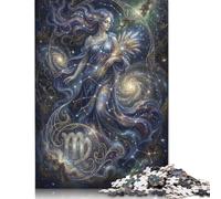 Virgo Zodiac 1000 Piece Wooden Jigsaw Puzzle,Adults & Kids 14+,Whimsical Challenge,Stress Relief,Educational Toy,Home Wall Decor,Gift Idea,Wood (75x50cm)