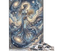 Virgo Zodiac 1000 Piece Wooden Jigsaw Puzzle,Impossible Challenge,Stress Relief,Home Wall Decor,Great Gifts,Wood,Adults & Kids 14+,Educational Toy (75x50cm)
