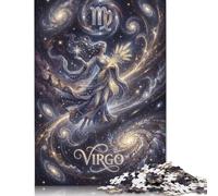 Virgo Zodiac 1000 Piece Wooden Jigsaw Puzzle,Whimsical Challenge,Adults & Kids 14+,Home Wall Decor,Educational Toy,Wood,Gift Idea,Stress Relief (75x50cm)