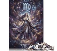 Virgo Zodiac 500 Piece Wooden Jigsaw Puzzle,Educational Toy,Stress Relief,Gift Idea,Impossible Challenge,Wood,Adults & Kids 14+,Home Wall Decor (52x38cm)