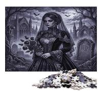 Virgo Zodiac Mystical Gothic Wooden Puzzle 300 Pieces, Wall Decor Gift