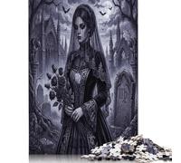 Virgo Zodiac Mystical Gothic Wooden Puzzle 500 Pieces, Game Night Gift