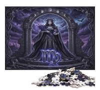 Virgo Zodiac Mystical Gothic Wooden Puzzle 500 Pieces, Wall Decor Gift