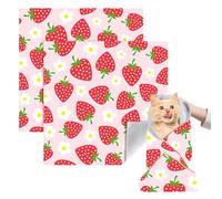VirgoCCY 2 Pack Cat Grooming Wrap, L(Within 15lbs) Cat Restraint Wrap for Nail Clipping, Ear Cleaning, and Teeth Brushing, Self-Adherent, Anti-Bite, Anti-Scratch, Pink Strawberry